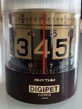 RARE RÉVEIL Ancien RHYTHM DIGIPET Japan Vintage Rotating Alarm Clock Space Age